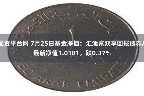 配资平台网 7月25日基金净值：汇添富双享回报债券A最新净值1.0181，跌0.37%