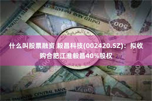 什么叫股票融资 毅昌科技(002420.SZ)：拟收购合肥江淮毅昌40%股权